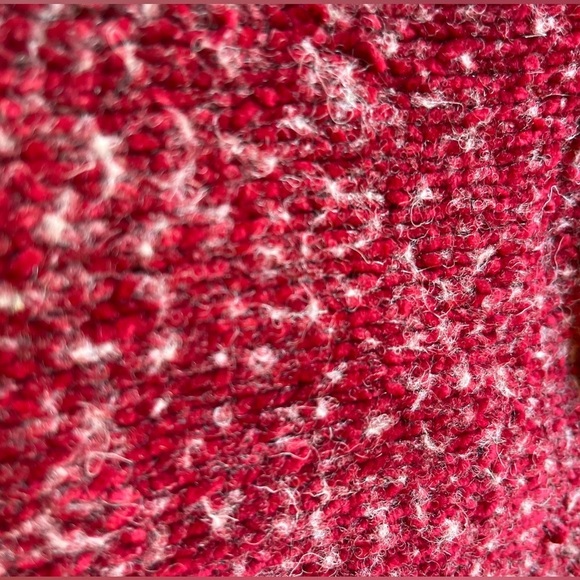 Carolyn Taylor red fuzzy knit vintage sweater crewneck wool blend - Picture 5 of 5